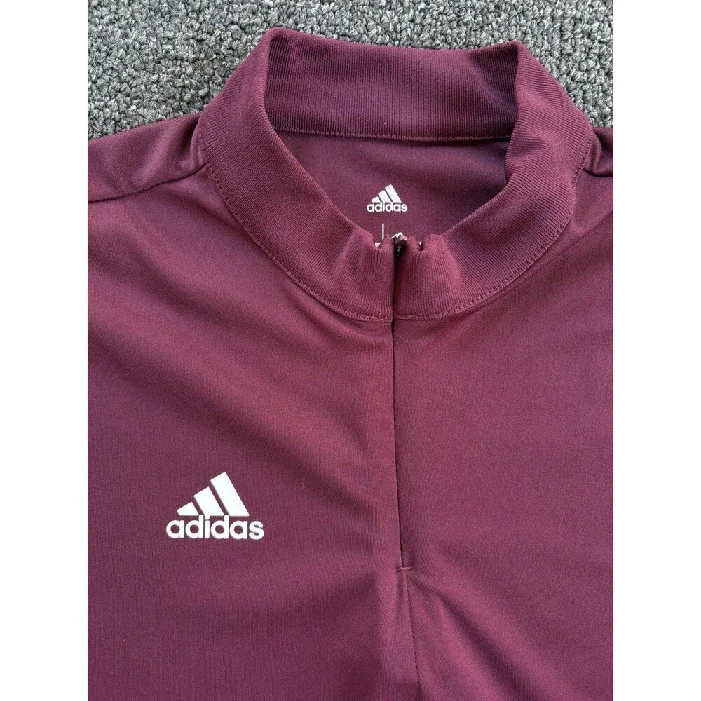 Adidas Climacool Men’s Large Maroon 1/4 Quarter Zip Long Sleeve Training Top